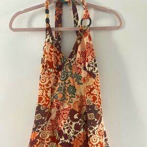 HALTER NECK FLORAL MINI DRESS